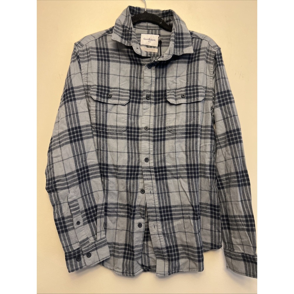 Goodfellow men's casual button up shirt, small, gray Plaid NWT